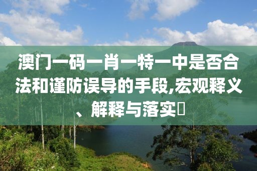 澳门一码一肖一特一中是否合法和谨防误导的手段,宏观释义、解释与落实​